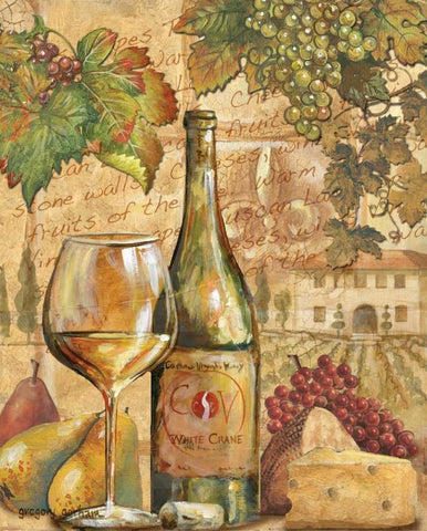 Wine Collage II Black Ornate Wood Framed Art Print with Double Matting by Gorham, Gregory