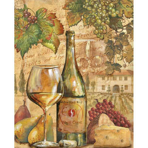 Wine Collage II Gold Ornate Wood Framed Art Print with Double Matting by Gorham, Gregory