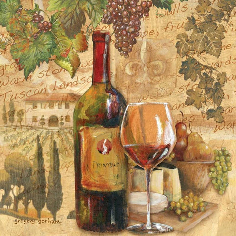 Tuscan Harvest White Modern Wood Framed Art Print with Double Matting by Gorham, Gregory