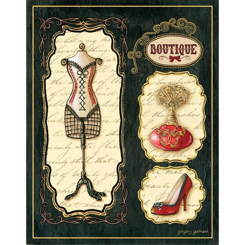 Paris Boutique En Rouge I White Modern Wood Framed Art Print by Gorham, Gregory