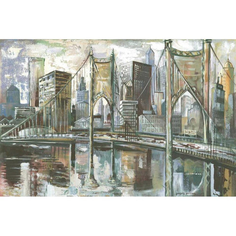 Cityscape I Gold Ornate Wood Framed Art Print with Double Matting by Gorham, Gregory