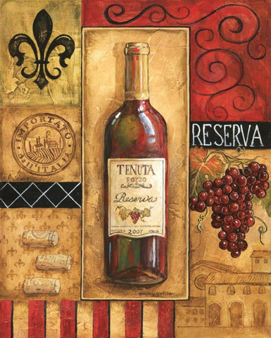 Reserva Tenuta Black Ornate Wood Framed Art Print with Double Matting by Gorham, Gregory