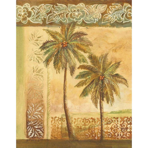 Palm Trees I Black Modern Wood Framed Art Print with Double Matting by Gorham, Gregory