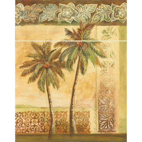 Palm Trees II Black Modern Wood Framed Art Print with Double Matting by Gorham, Gregory