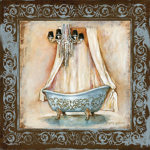 Elegant Bath III Black Ornate Wood Framed Art Print with Double Matting by Gorham, Gregory