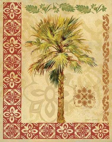 Summer Palm I Black Ornate Wood Framed Art Print with Double Matting by Gorham, Gregory