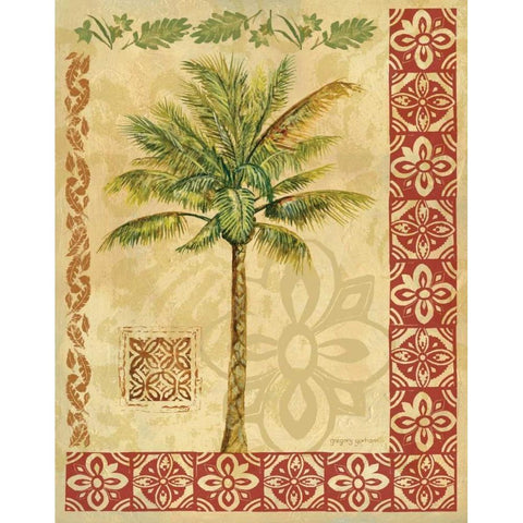 Summer Palm II Black Modern Wood Framed Art Print with Double Matting by Gorham, Gregory