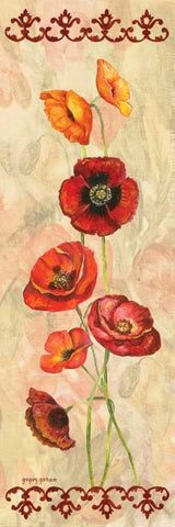 Scarlet Poppies I White Modern Wood Framed Art Print with Double Matting by Gorham, Gregory