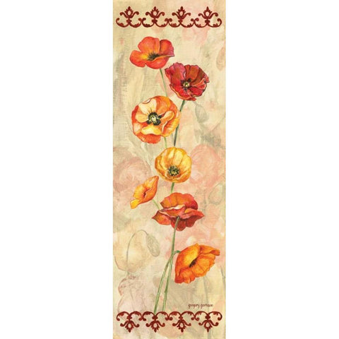 Scarlet Poppies II White Modern Wood Framed Art Print by Gorham, Gregory