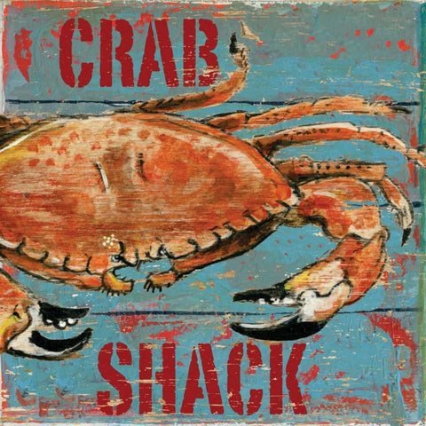 Crab Shack White Modern Wood Framed Art Print with Double Matting by Gorham, Gregory