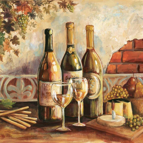 Bountiful Wine Sq I White Modern Wood Framed Art Print by Gorham, Gregory