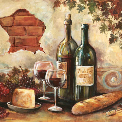 Bountiful Wine Sq II White Modern Wood Framed Art Print by Gorham, Gregory