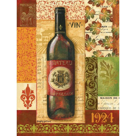 Old World Wine II White Modern Wood Framed Art Print by Gorham, Gregory