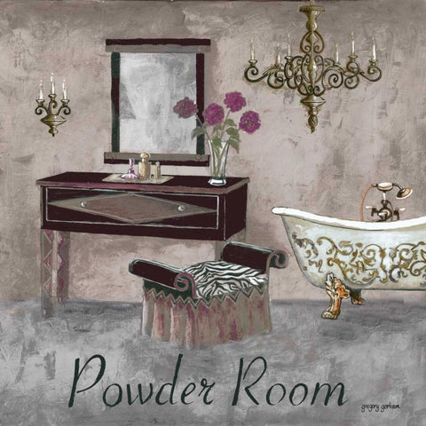 Powder Room White Modern Wood Framed Art Print by Gorham, Gregory