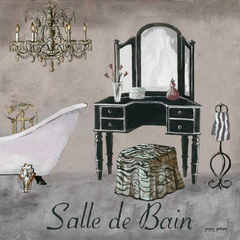 Salle de Bain Black Modern Wood Framed Art Print by Gorham, Gregory