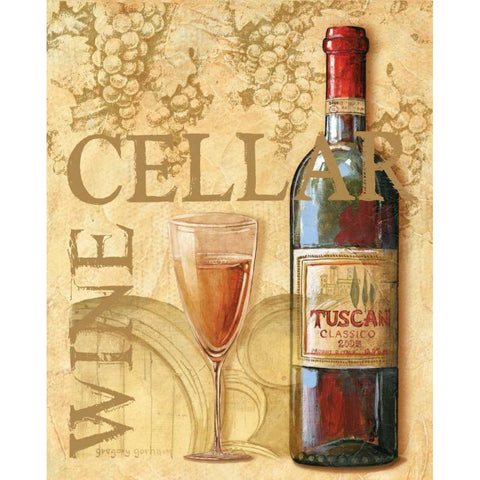 Wine I White Modern Wood Framed Art Print by Gorham, Gregory