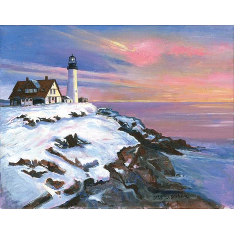 Winters Light Black Modern Wood Framed Art Print with Double Matting by Gorham, Gregory