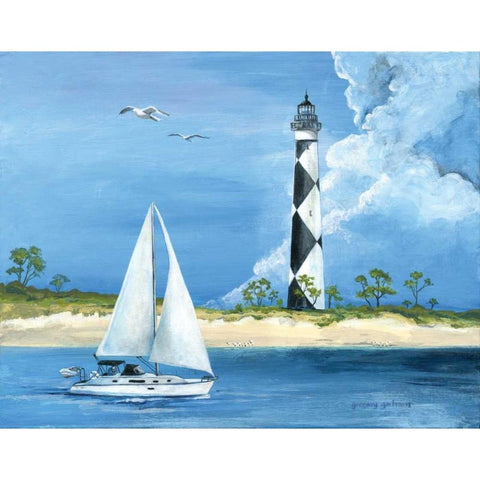 Cape Lookout Black Modern Wood Framed Art Print with Double Matting by Gorham, Gregory