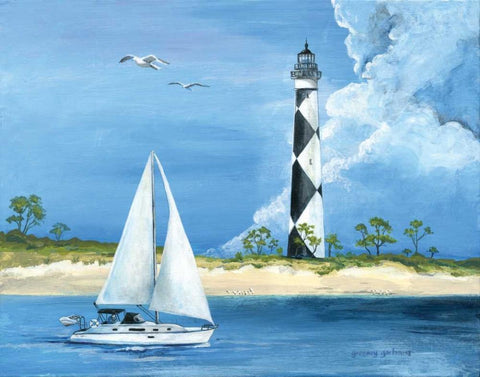 Cape Lookout White Modern Wood Framed Art Print with Double Matting by Gorham, Gregory