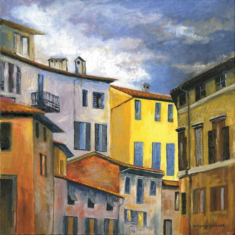 Italian Scene I White Modern Wood Framed Art Print by Gorham, Gregory