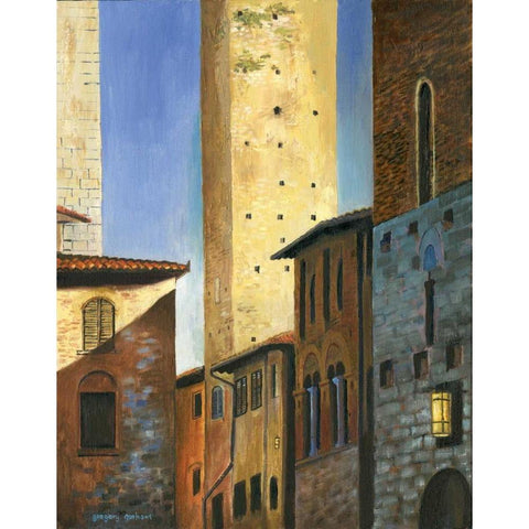 Italian Scene II Black Modern Wood Framed Art Print with Double Matting by Gorham, Gregory