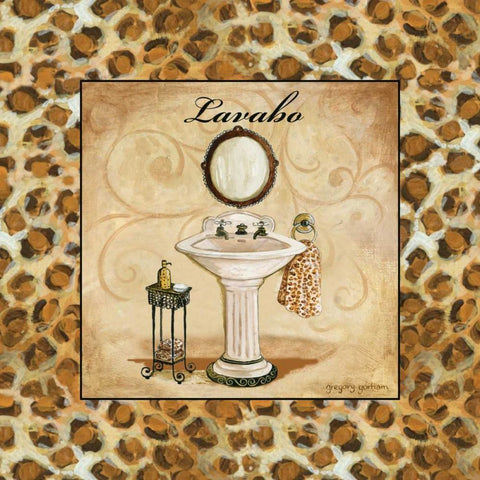 Leopard Lavabo Black Modern Wood Framed Art Print by Gorham, Gregory