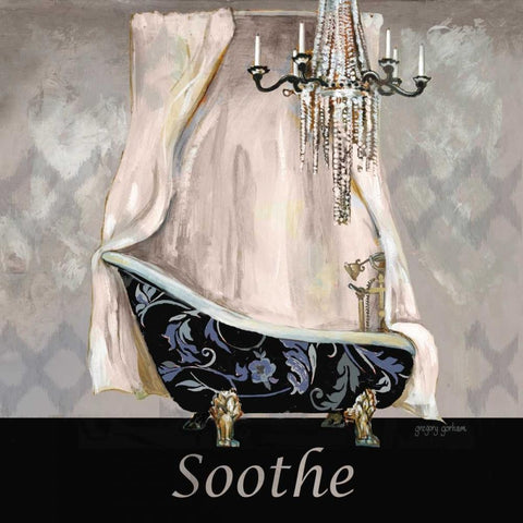 Ikat Bath Soothe White Modern Wood Framed Art Print by Gorham, Gregory