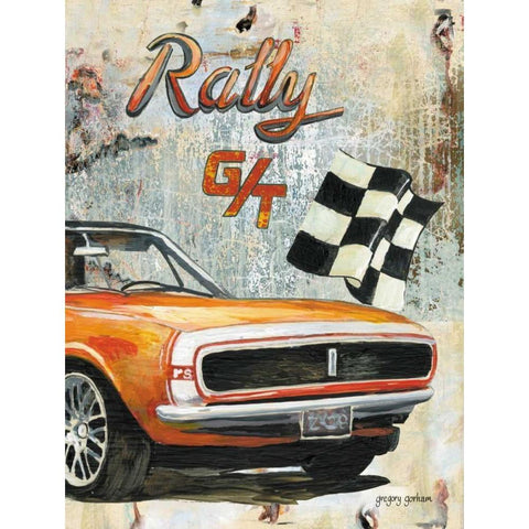 Rally Car Black Modern Wood Framed Art Print with Double Matting by Gorham, Gregory