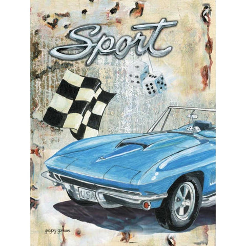 Sport Car Black Modern Wood Framed Art Print with Double Matting by Gorham, Gregory