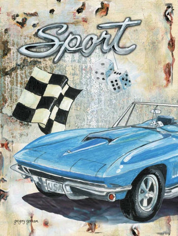 Sport Car White Modern Wood Framed Art Print with Double Matting by Gorham, Gregory