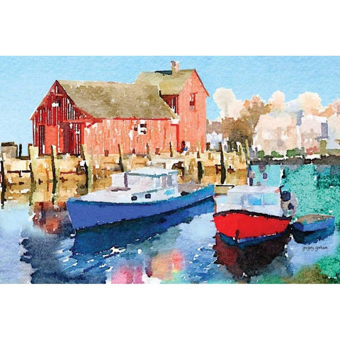 Rock Harbor I Gold Ornate Wood Framed Art Print with Double Matting by Gorham, Gregory