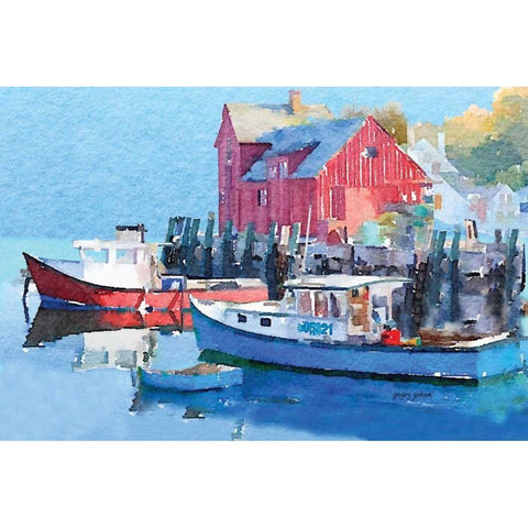 Rock Harbor II White Modern Wood Framed Art Print by Gorham, Gregory