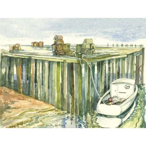 Low Tide Gold Ornate Wood Framed Art Print with Double Matting by Gorham, Gregory