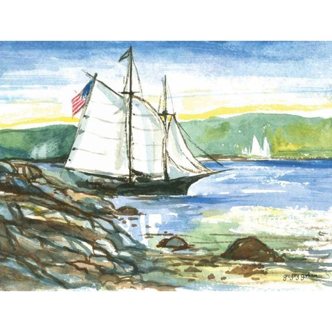 Edge of the Sea White Modern Wood Framed Art Print by Gorham, Gregory