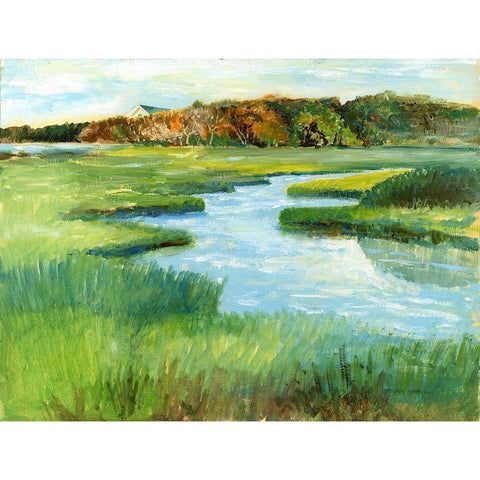 Cape Cod Salt Marsh White Modern Wood Framed Art Print by Gorham, Gregory