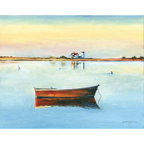 Reflections White Modern Wood Framed Art Print by Gorham, Gregory