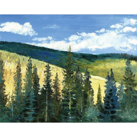 View From Slyvanite, MT White Modern Wood Framed Art Print by Gorham, Gregory