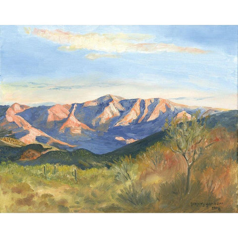 Mountain View 2 Black Modern Wood Framed Art Print with Double Matting by Gorham, Gregory