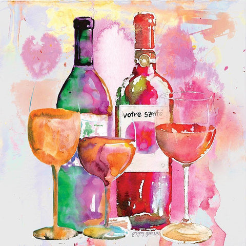 Nouveau Wines III White Modern Wood Framed Art Print by Gorham, Gregory