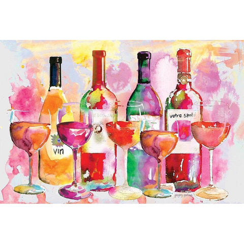 Nouveau Wines IV White Modern Wood Framed Art Print by Gorham, Gregory