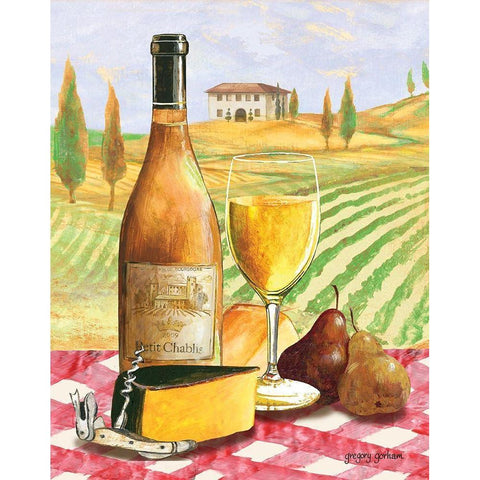 Festive Wines I White Modern Wood Framed Art Print by Gorham, Gregory