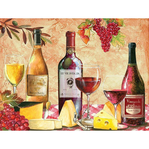 Festive Wines III White Modern Wood Framed Art Print by Gorham, Gregory