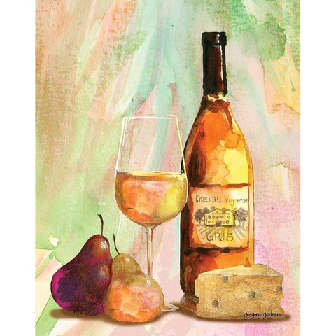 Table Wines II White Modern Wood Framed Art Print by Gorham, Gregory