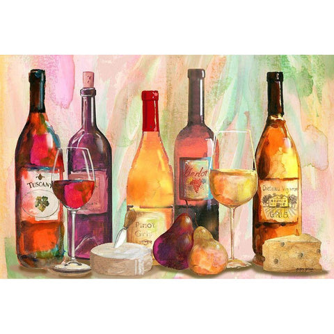 Table Wines III White Modern Wood Framed Art Print by Gorham, Gregory