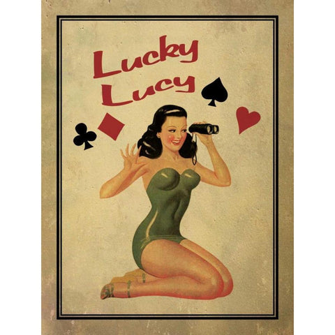 Lucky Lucy Black Modern Wood Framed Art Print with Double Matting by Giacopelli, Jason