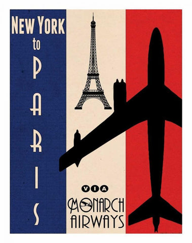 NY to Paris White Modern Wood Framed Art Print with Double Matting by Giacopelli, Jason