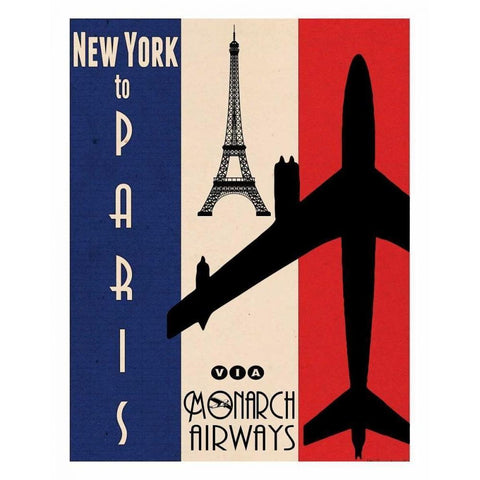 NY to Paris Black Modern Wood Framed Art Print with Double Matting by Giacopelli, Jason