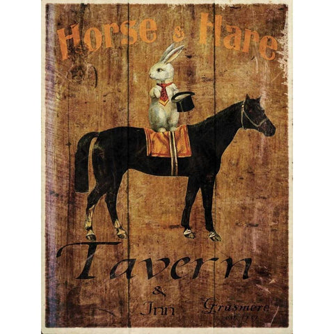 Horse and Hare Tavern Gold Ornate Wood Framed Art Print with Double Matting by Giacopelli, Jason