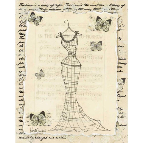 Wire Dress I White Modern Wood Framed Art Print by Guinn, Katie