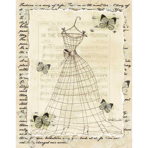 Wire Dress II Gold Ornate Wood Framed Art Print with Double Matting by Guinn, Katie